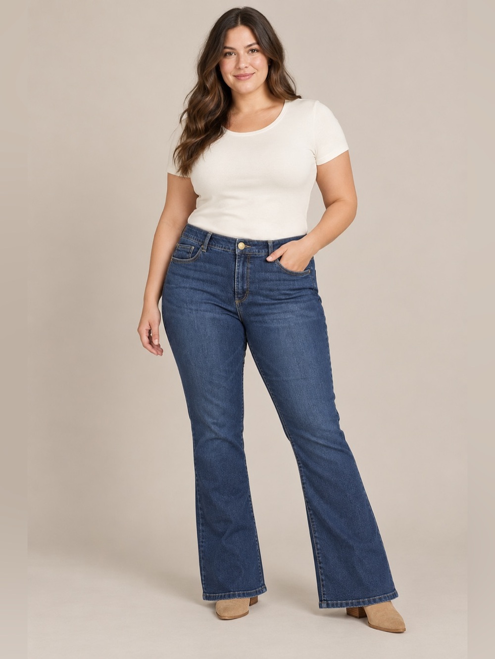 Democracy Ab Solution Women’s Size 16 Bootcut Jeans Dark Wash Stretch Denim